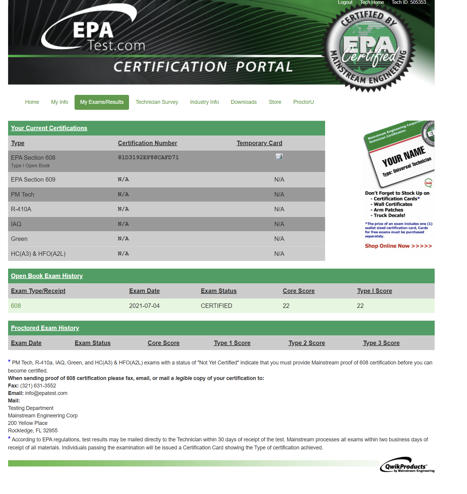 EPA 608 Type I Certification